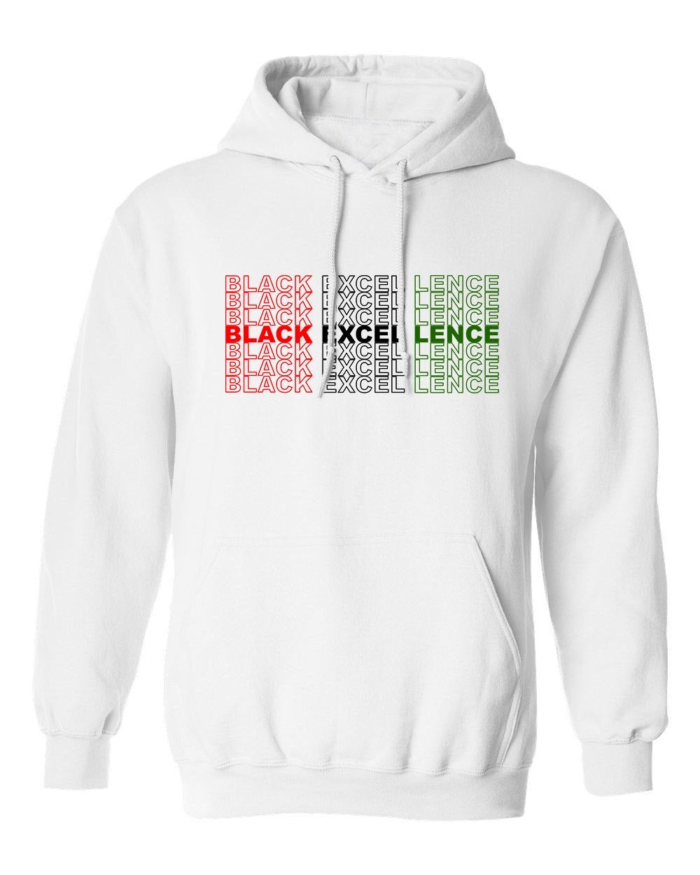 Black Excellence Hoodie White